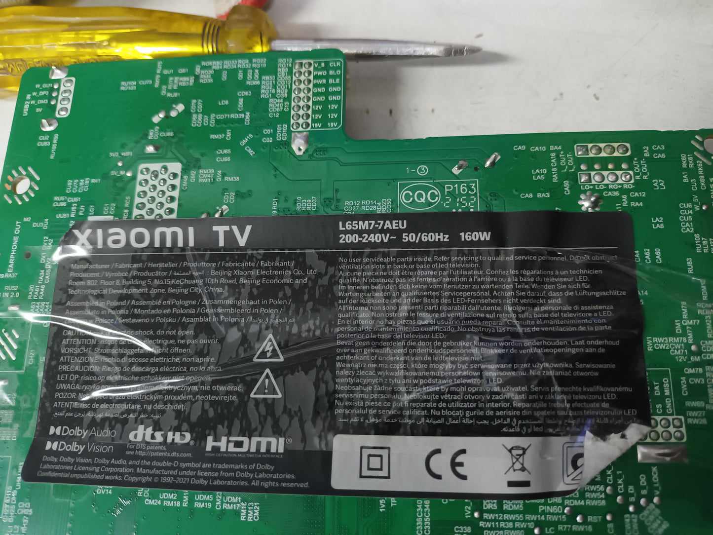 KIT 10 tiras de retroiluminación de XIAOMI TV L65M7-7AEU