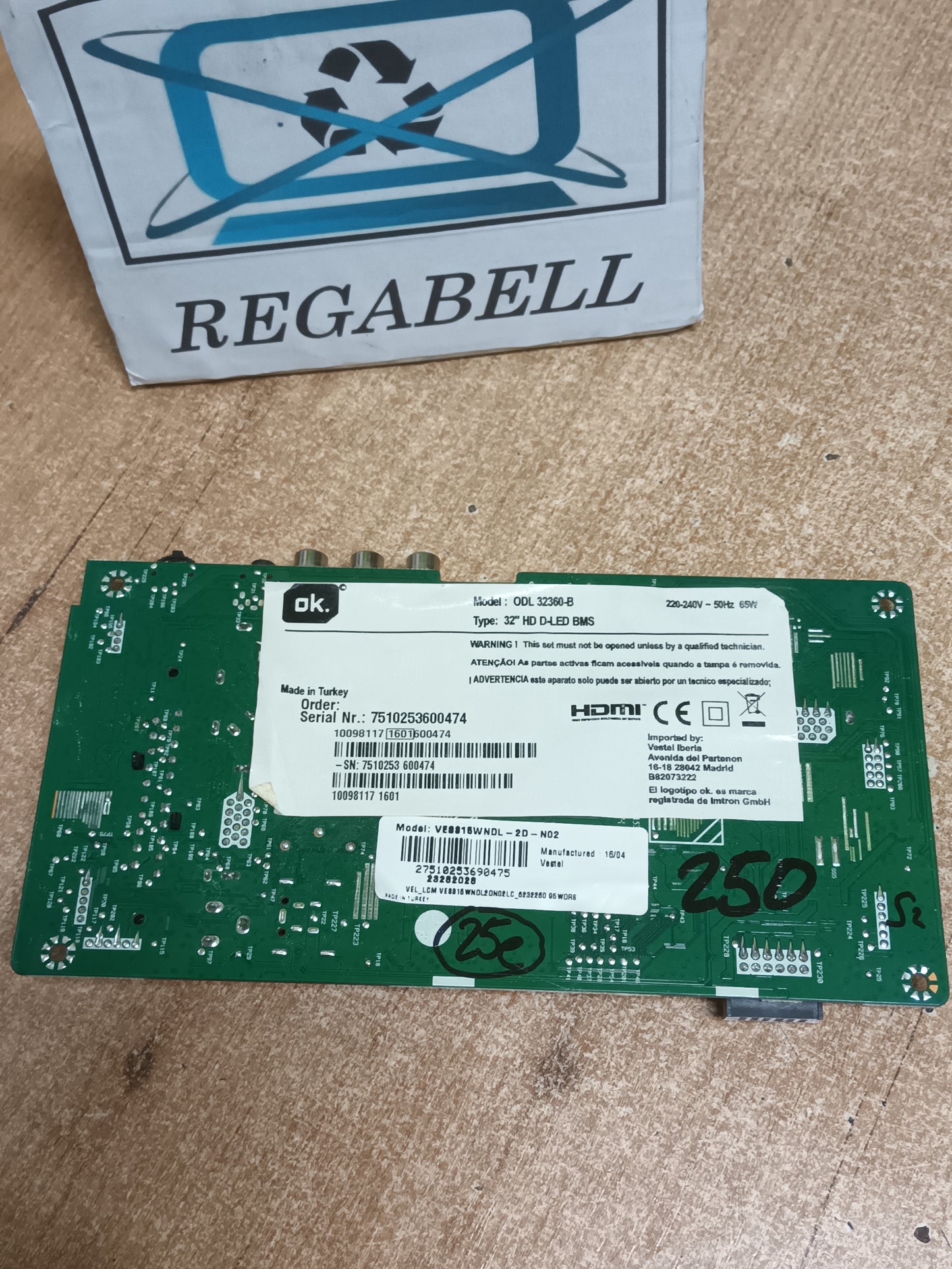 17MB82S , PLACA MAIN, de tv OK ODL 32360-B,