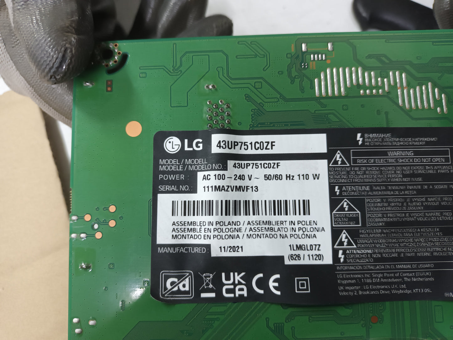 KIT 3 tiras de retroiluminación de LG43UP751C0ZF