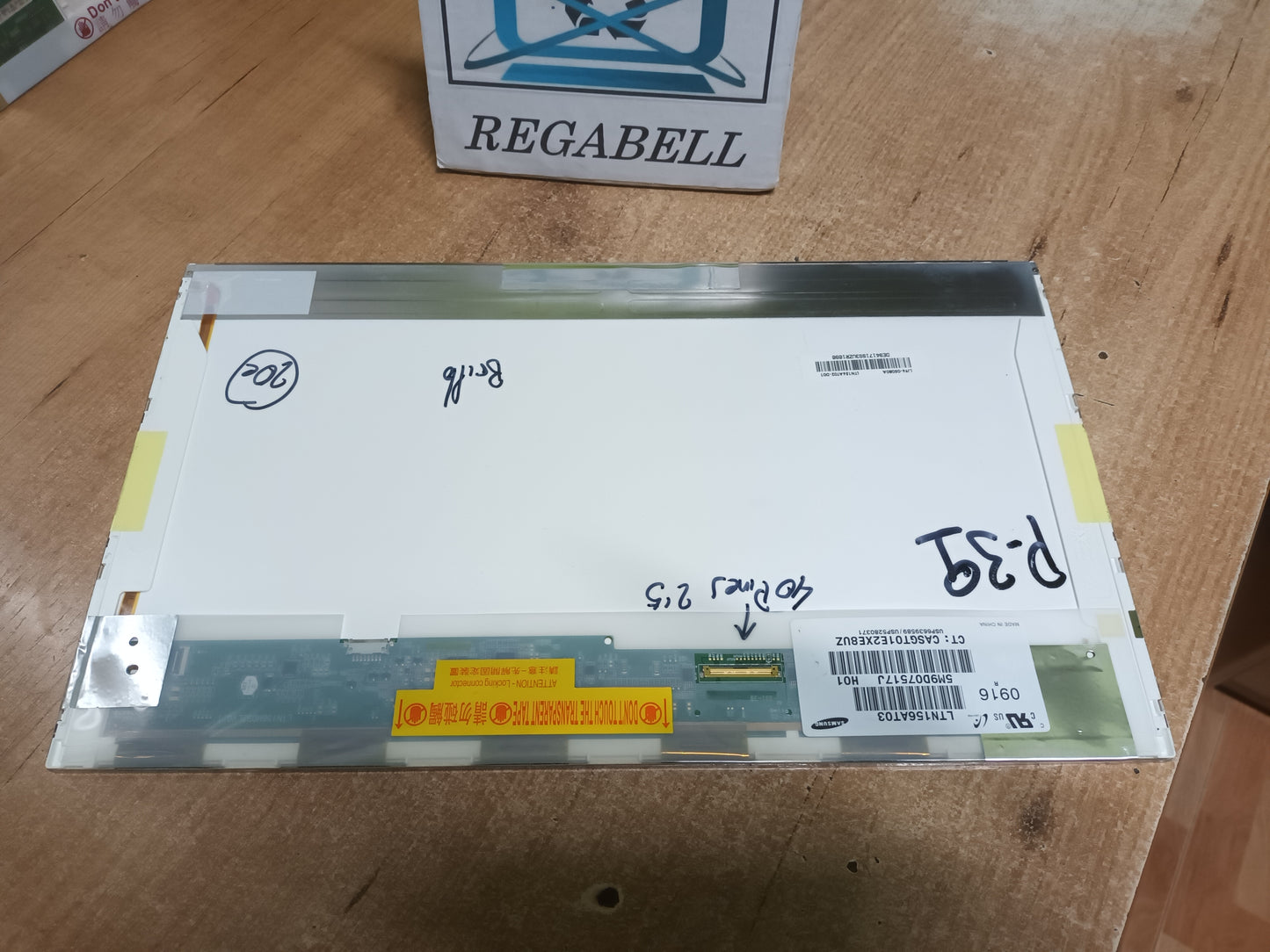 Pantalla LTN156AT03-D01, BRILLO, 40 pines,