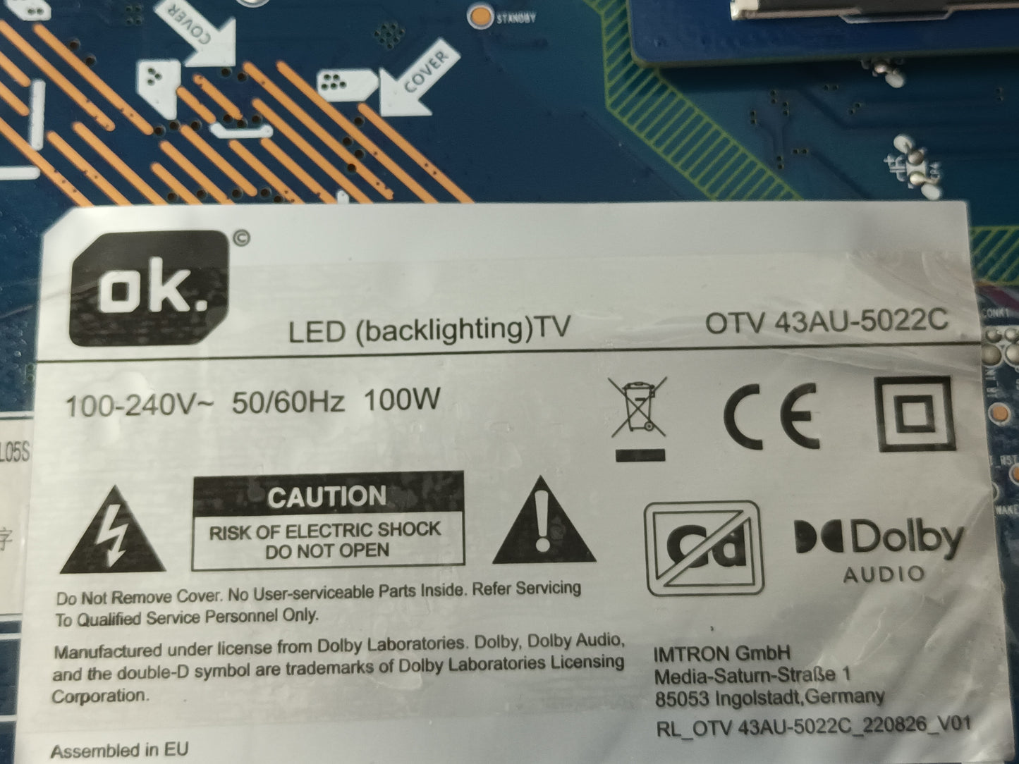 KIT 3 tiras de retroiluminación de OK OTV42AU-5022C