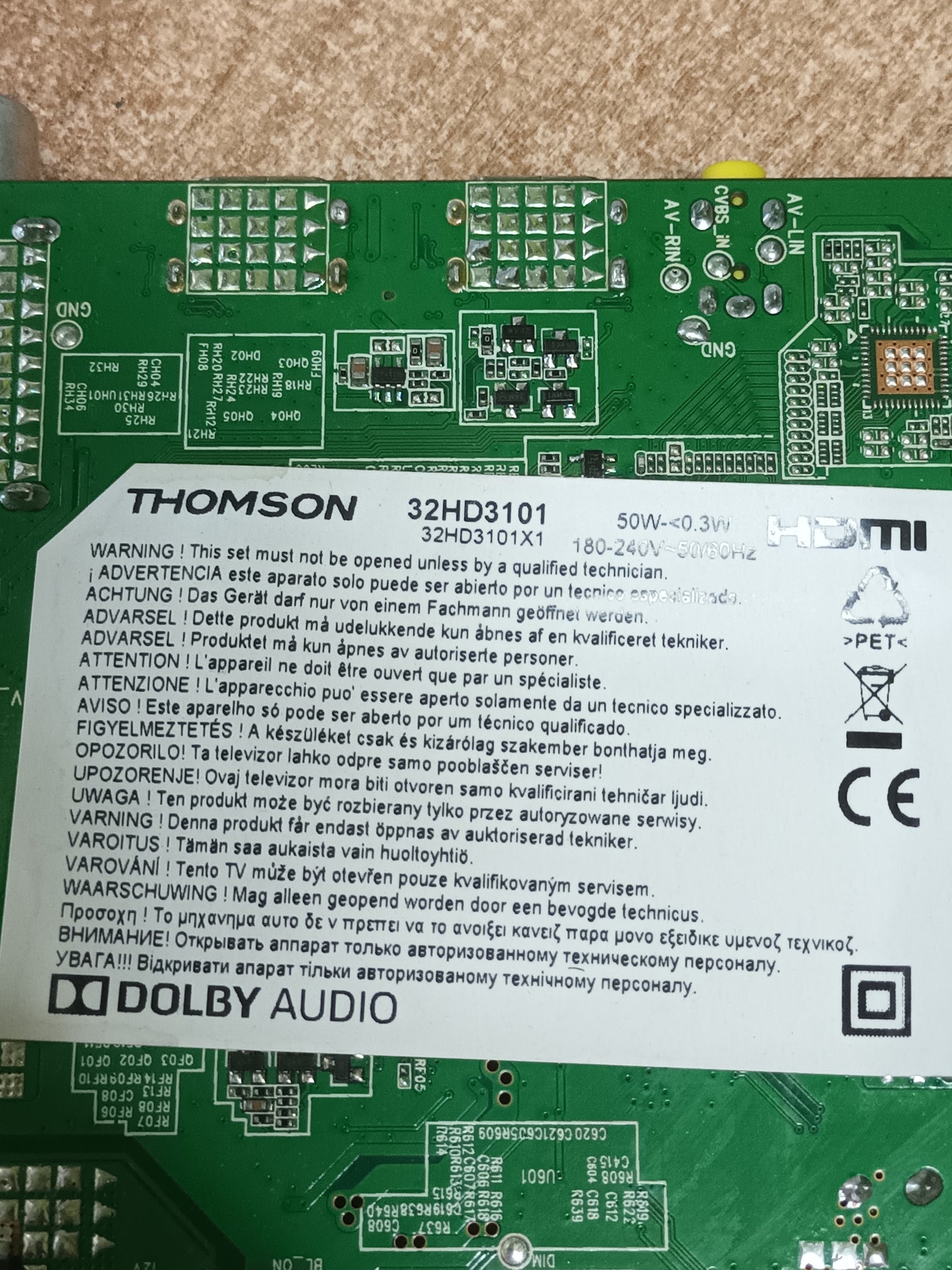 Placa main, 3MT531B0, de tv THOMSON 32HD3101,