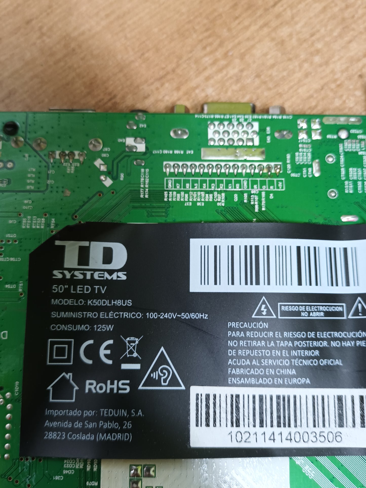 AY118D-3SF06, de tv TD SYSTEMS K50DLH8US,