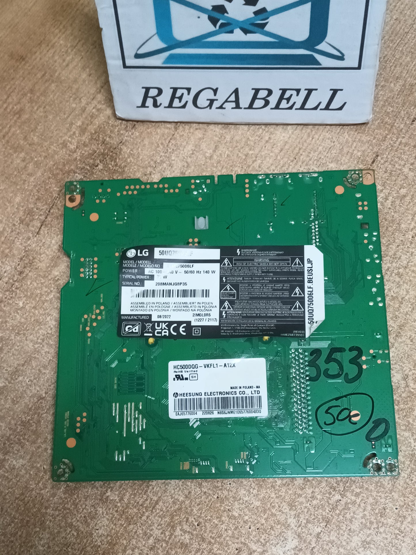 Placa main, EAX69830902(1.1), EBT67294103, de tv LG50UQ75006LF