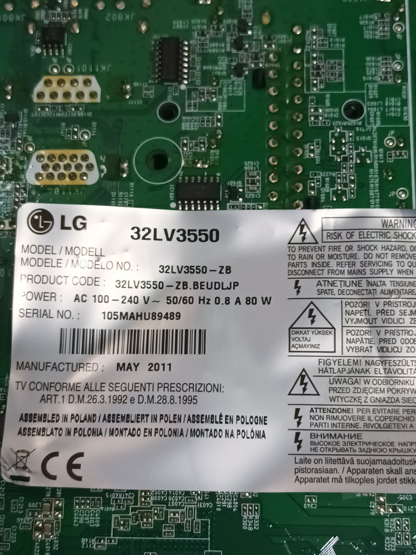 inverter led, T315HW07 V8, de LG32LV3550