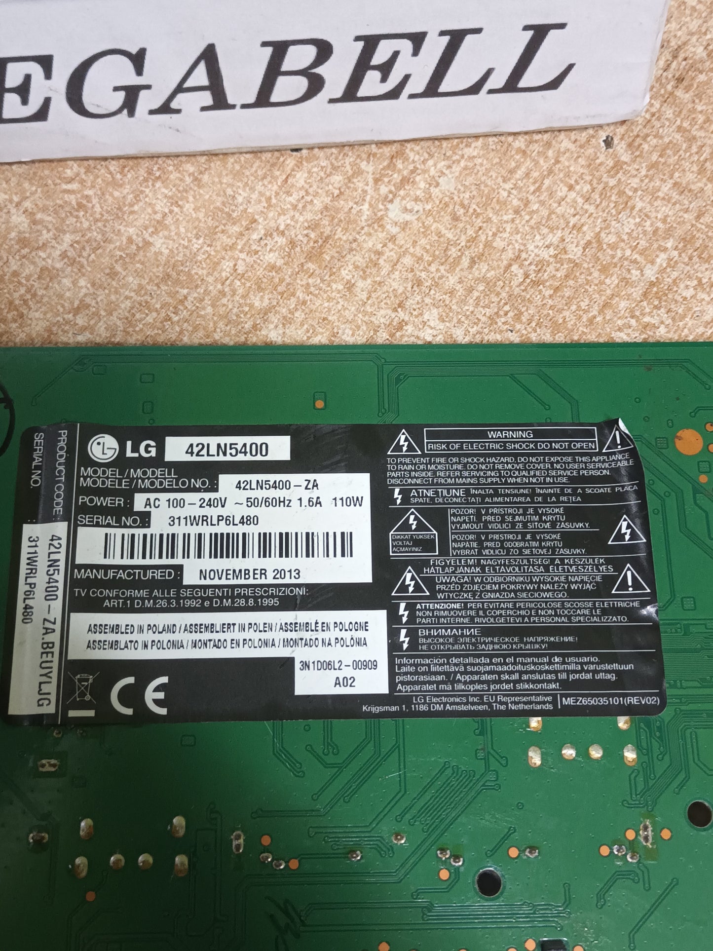 PLACA MAIN EAX64891403(1.0), de TV LG42LN5400
