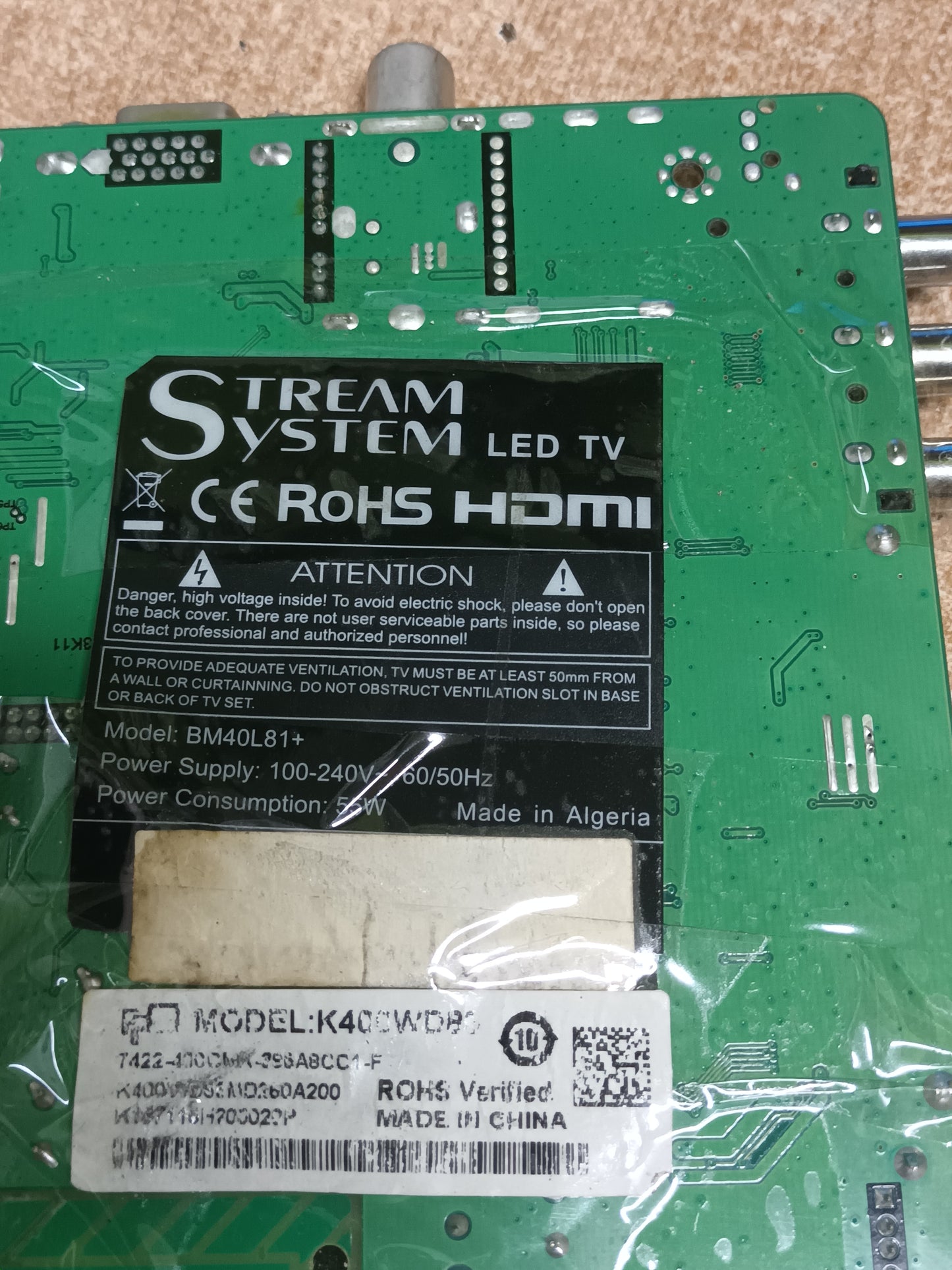 PLACA MAIN, MDS3663-T8C1, de tv STREAM SYSTEM BM40L81+
