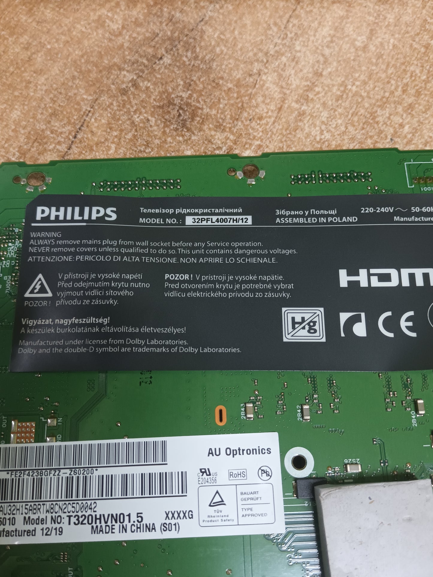 PLACA MAIN, 3139 123 65323v2-MB, de TV PHILIPS 32PFL4007H/12,