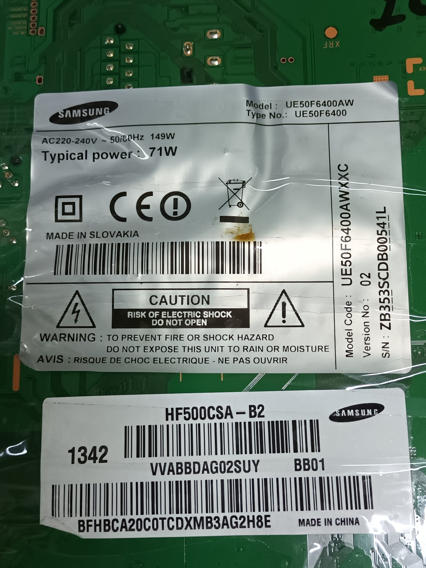 PLACA MAIN, BN94-06717C, de tv SAMSUNG UE50F6400