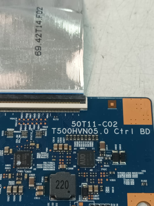 PLACA T-COM, T500HVN5.0, desmontada de TV Samsung UE39F5700AW,