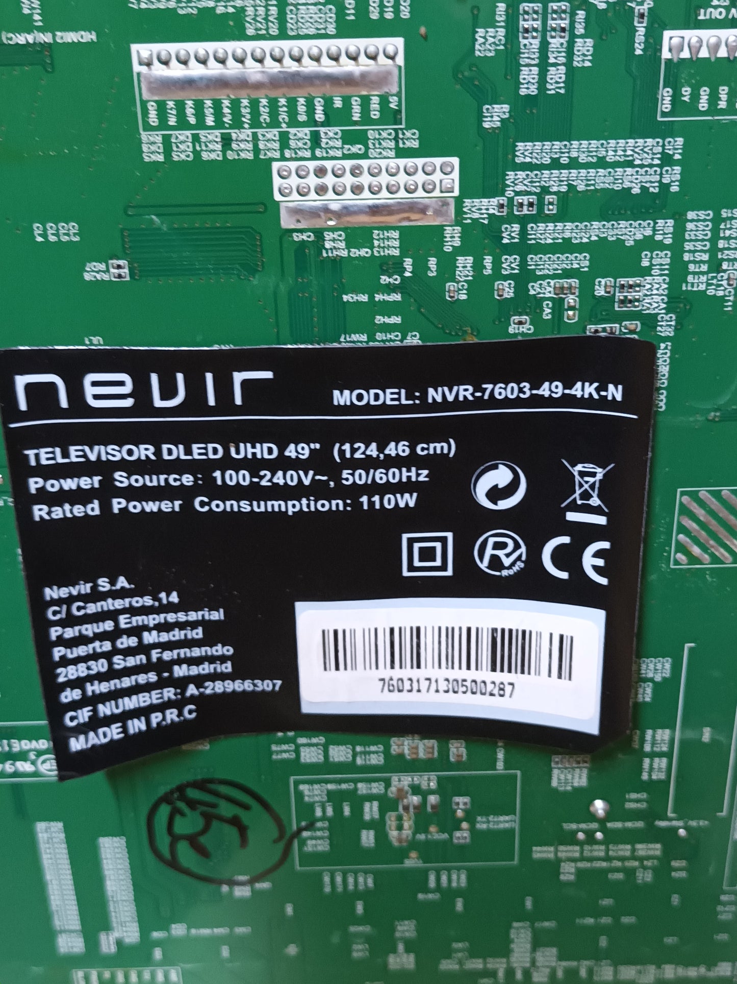 16Y_BGU11BPCMTA4V0.1, de tv, NEVIR NVR-7603-49-4K-N,