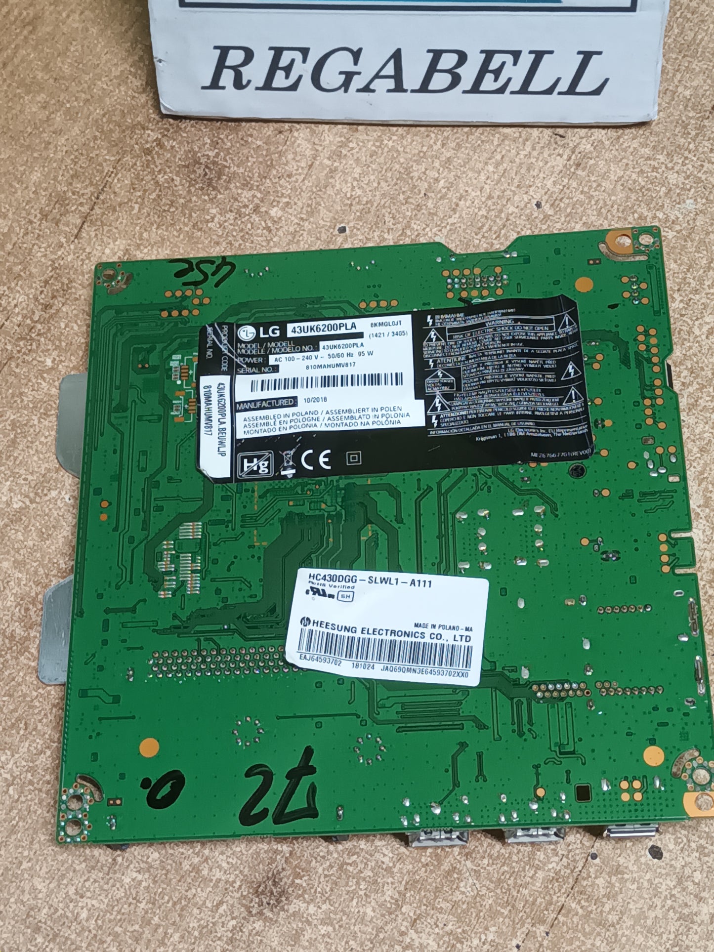 PLACA MAIN, EAX67872805(1.1), de tv LG43UK6200PLA,