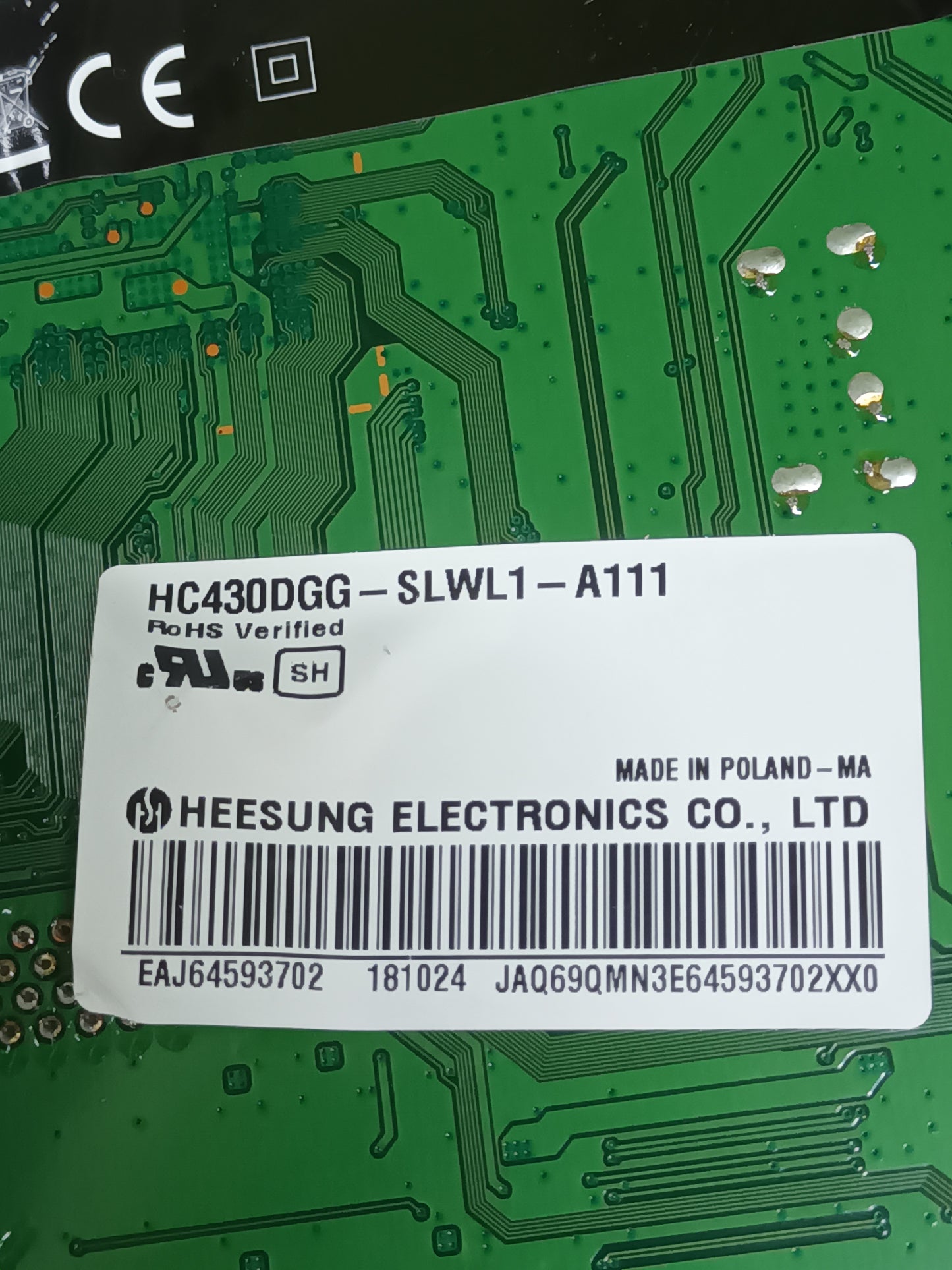 PLACA MAIN, EAX67872805(1.1), de tv LG43UK6200PLA,