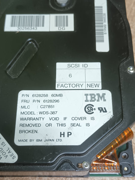 disco duro IBM WDS-387, 60MB