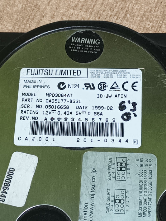 DISCO PC, FUJITSU MPD3064AT, 6.4GB