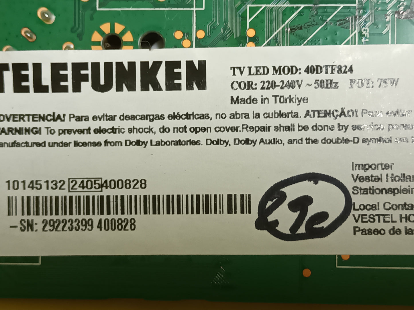 soporte de TELEFUNKEN 40DTF824, (ref. 131)