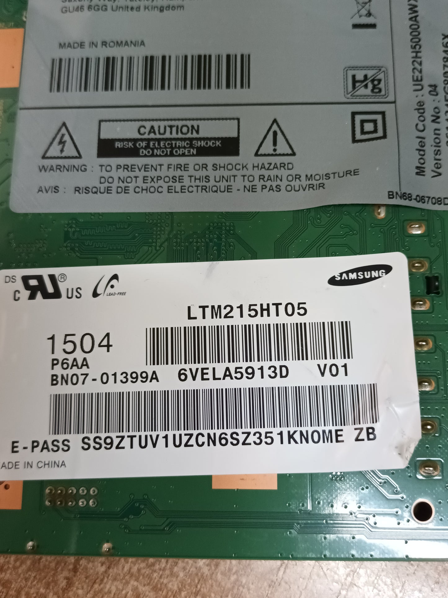 PLACA MAIN BN94-08262A, de TV SAMSUNG UE22H5000AW,