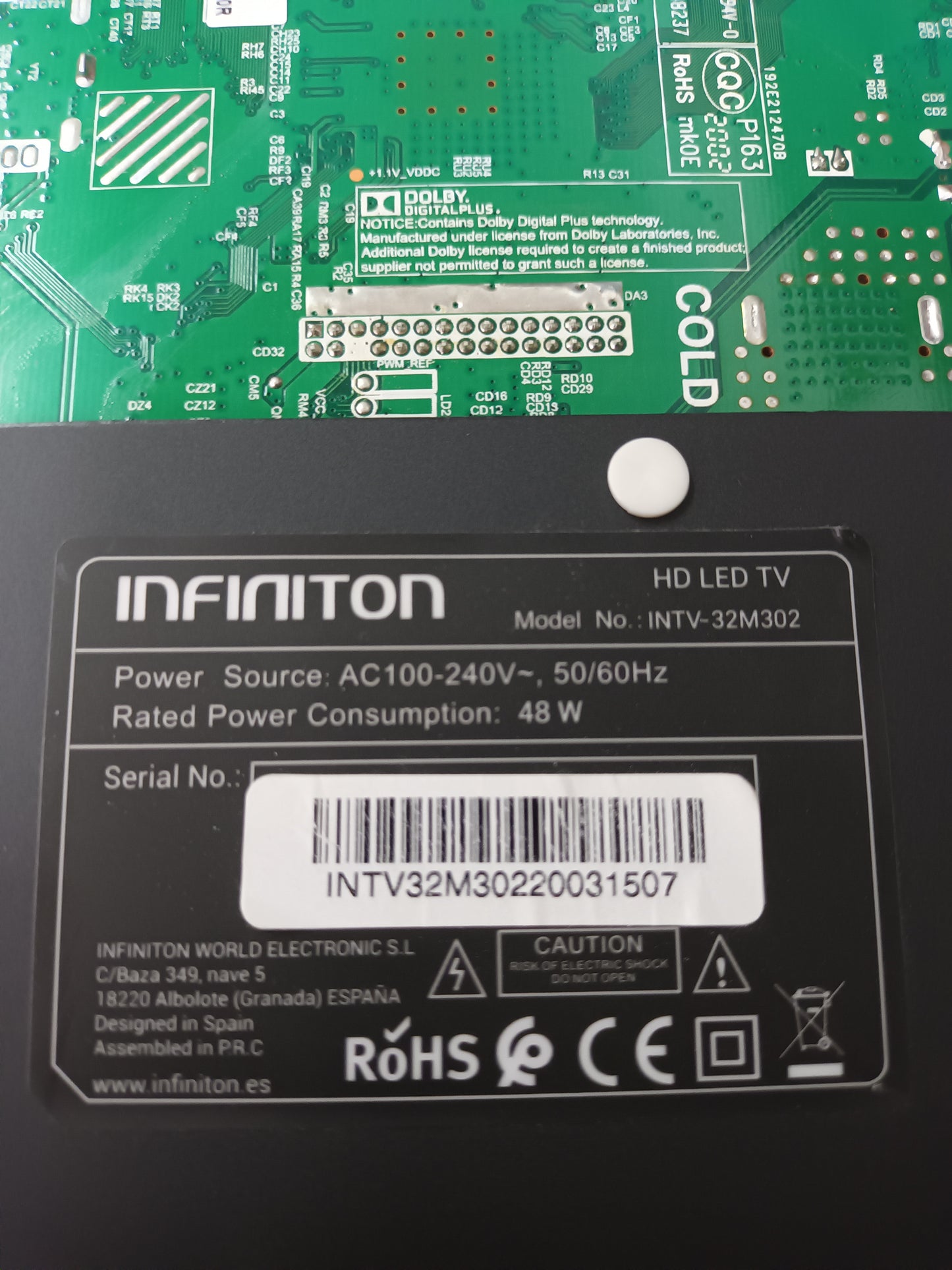 INFINITON INTV-32M302, componentes de tv, (ref-12)
