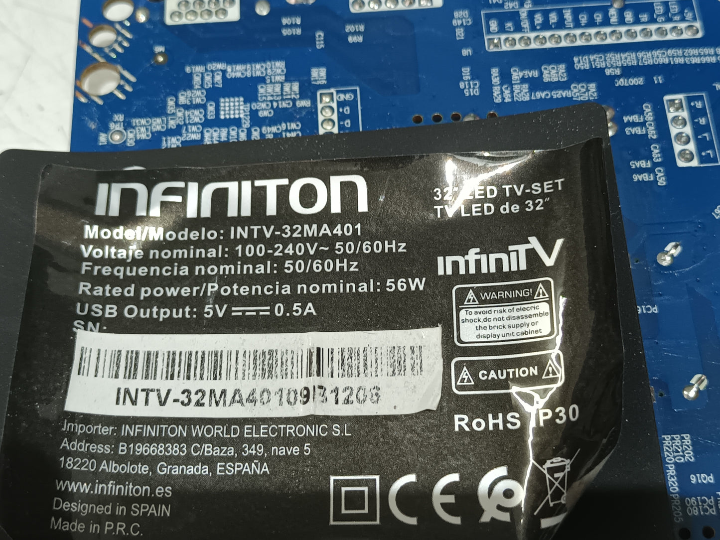 juego de 2 tiras de retroiluminación de INFINITON INTV-32MA401,