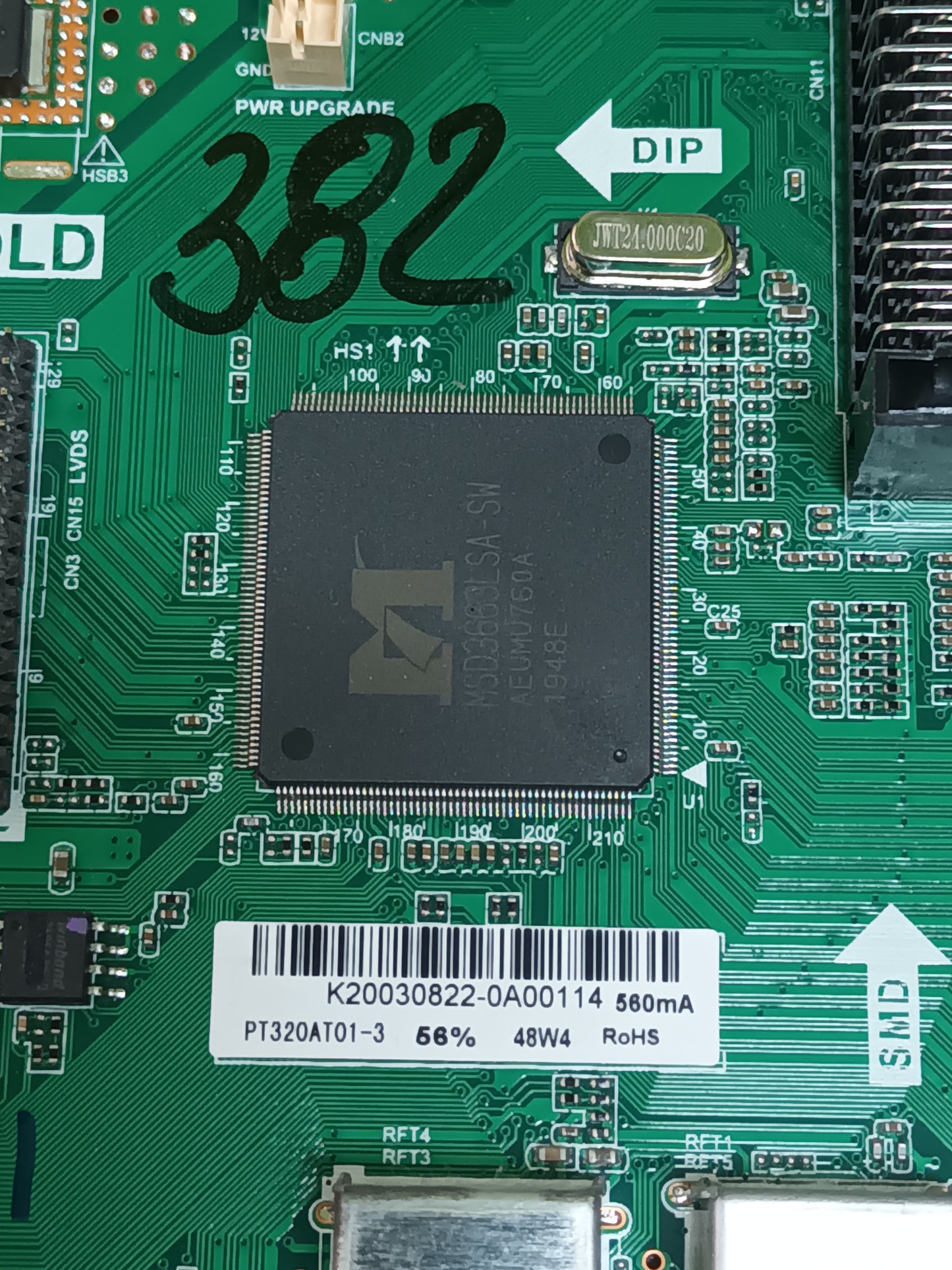 PLACA MAIN, TP.MS3663S.PB818, de TV INFINITON INTV-32M302,