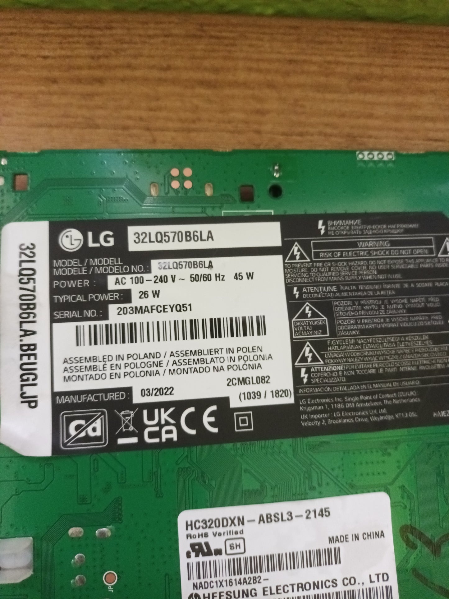 EAX66171501(2.0) de tv LG32LQ570B6LA,
