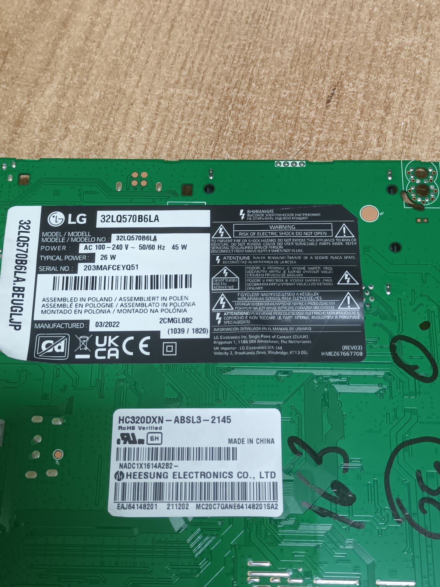 PLACA MAIN EAX69822903(1.0), de TV LG32LQ570B6LA,