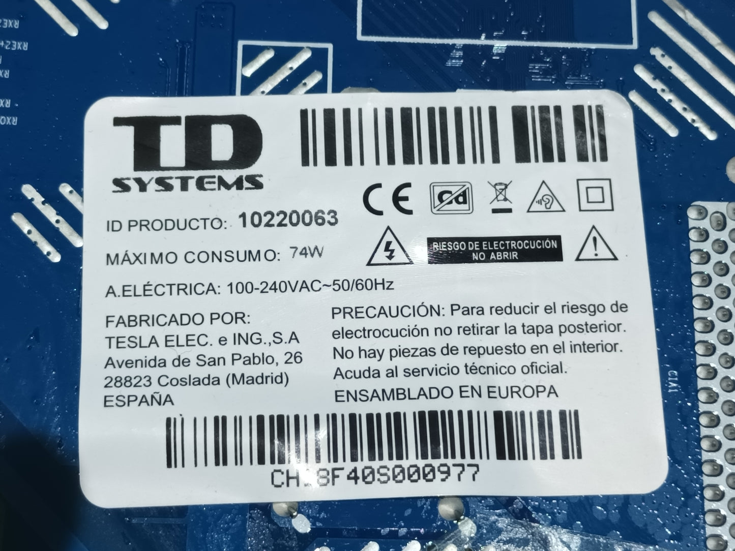 KIT 3 tiras de retroiluminación de TD SYSTEMS 10220063