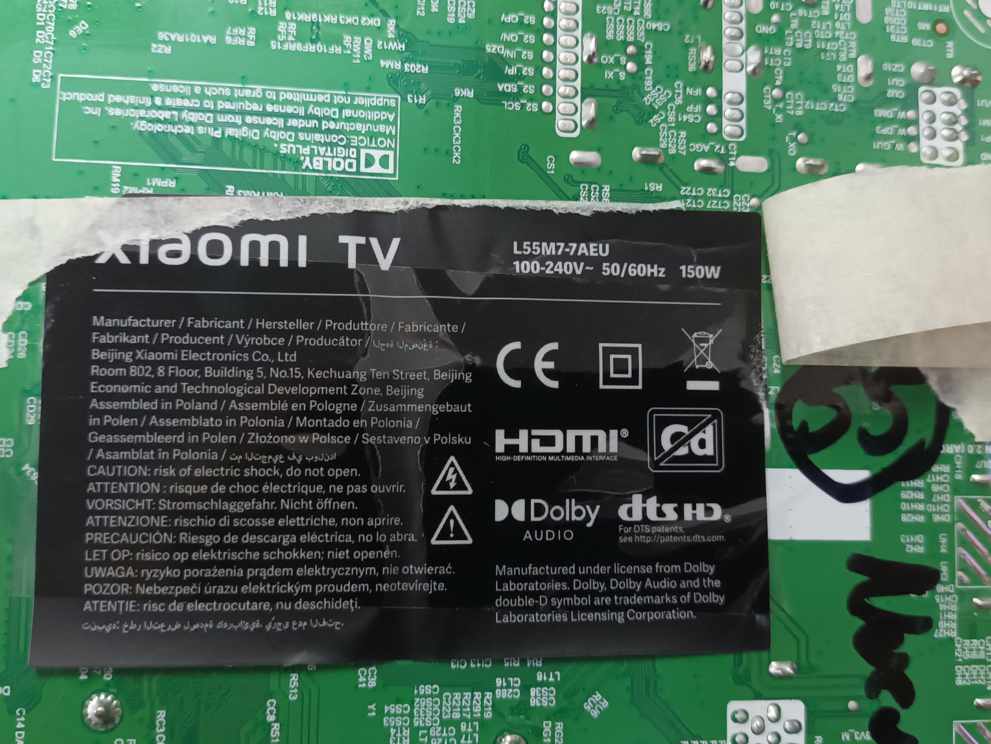 XIAOMI L55M7-7AEU, componentes NUEVOS (ref-28)