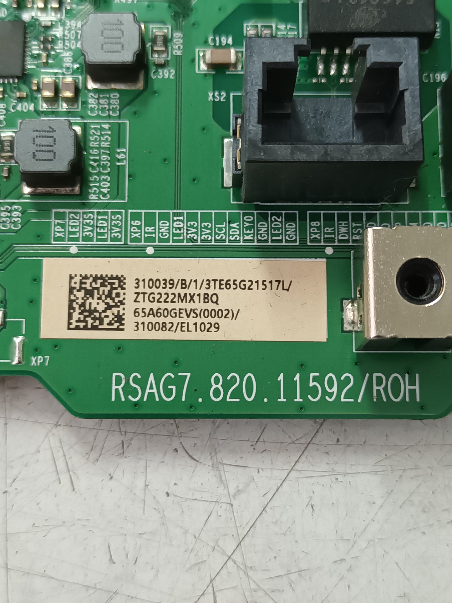 PLACA MAIN, RSAG7.820.11592/ROH, (NUEVA SIN USAR) de tv HISENSE 65A7GQ 