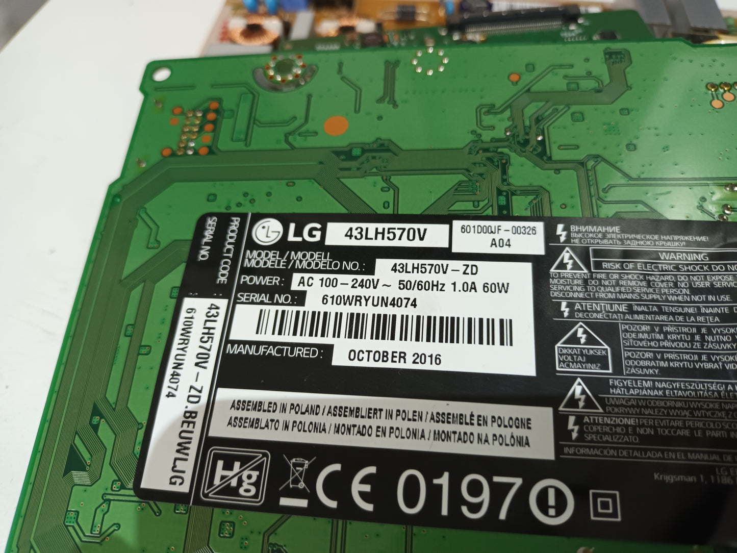 LG43LH570V, COMPONENTES TV LG, (ref-32)