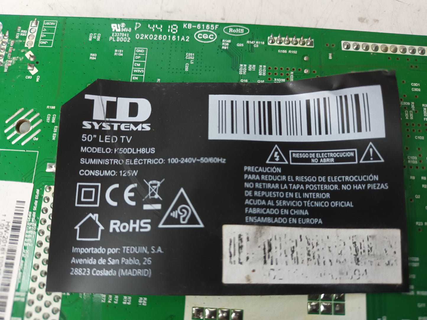 TD SYSTEMS K50DLH8US, COMPONENTES TV, (ref-36)