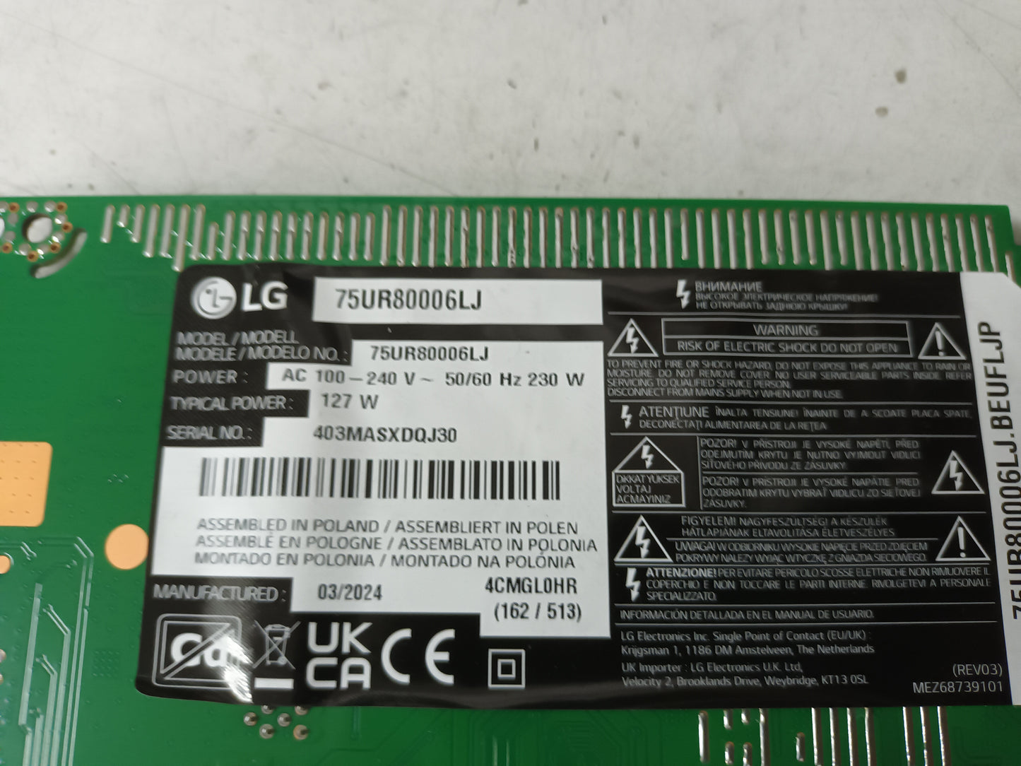 LG75UR80006LJ, componentes nuevos, (ref-38)