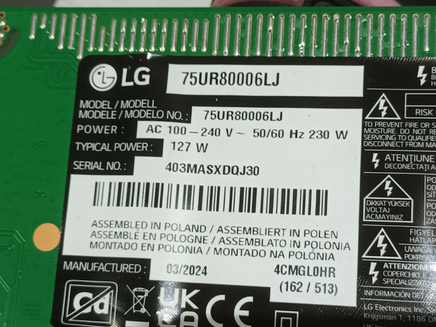 KIT 9 tiras de retroiluminación de LG75UR80006LJ