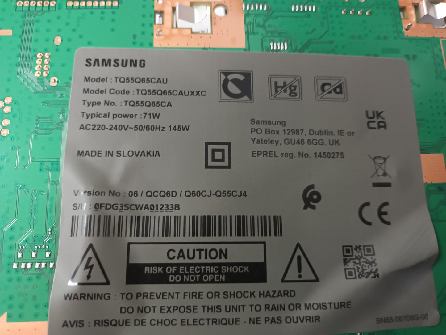 SAMSUNG TQ55Q65CAU, componentes nuevos, (ref-45)