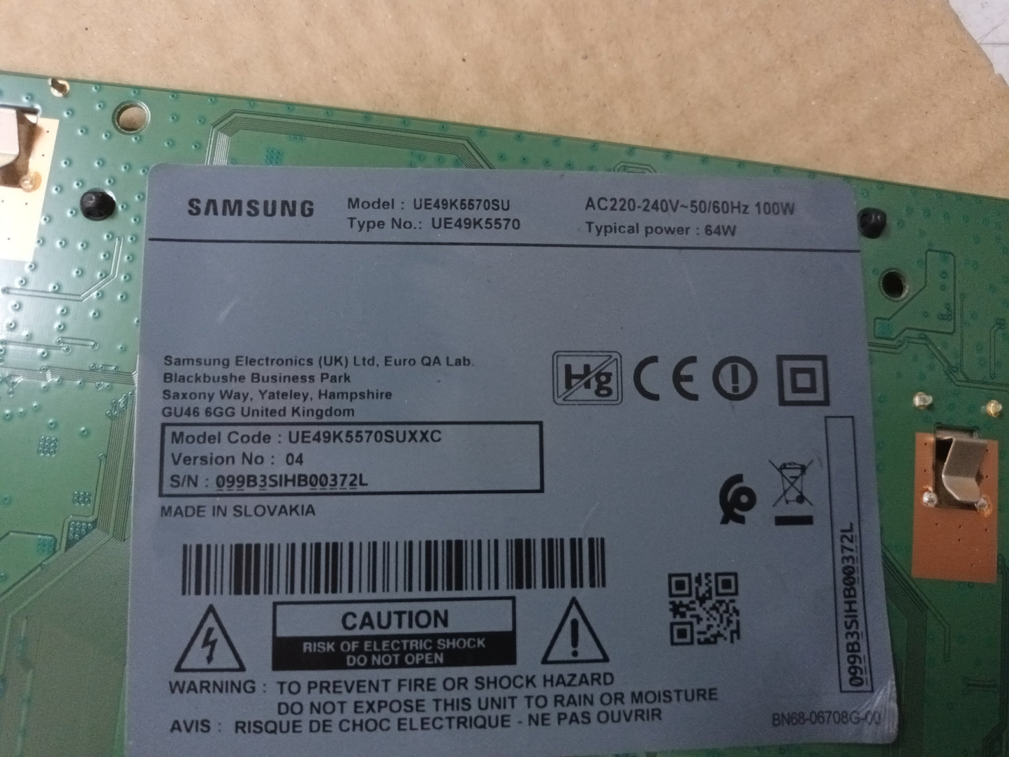 SAMSUNG UE49K5570SU, COMPONENTES (ref-47)