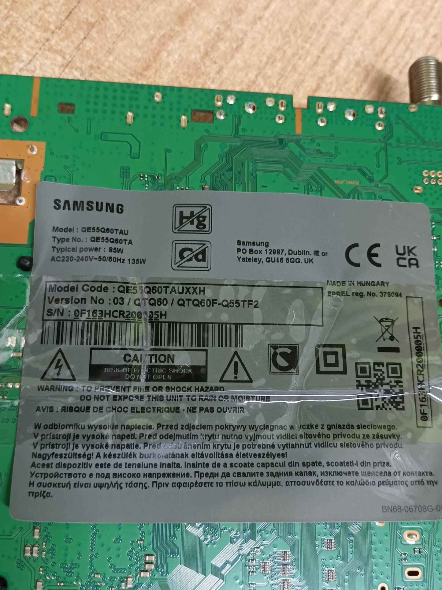BN94-16147F, de Samsung QE55Q60TAU