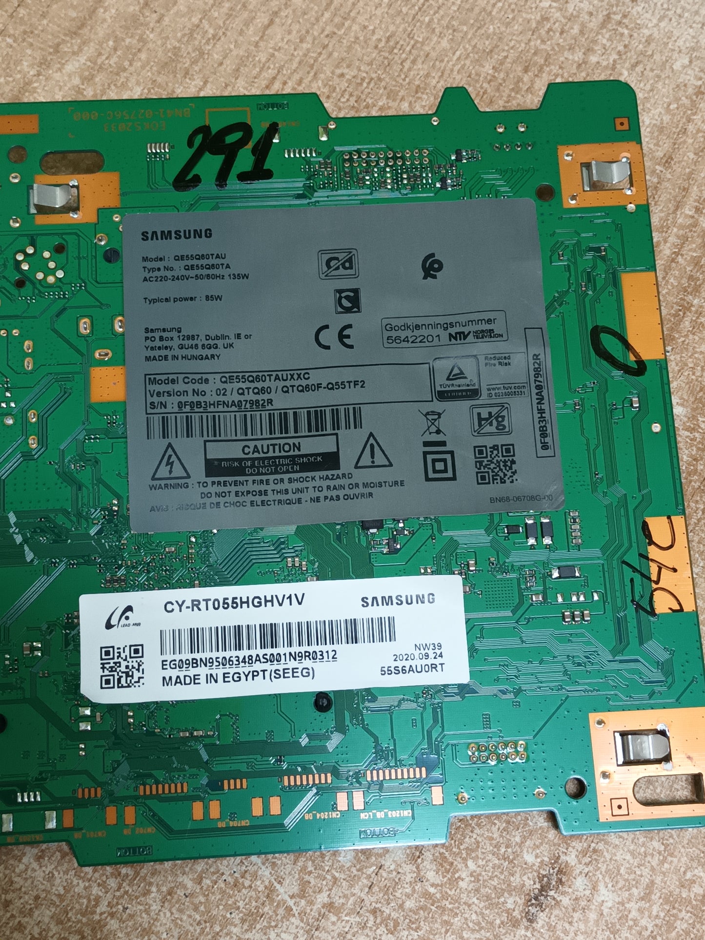 PLACA MAIN, BN94-15735P, de TV SAMSUNG QE55Q60TAU