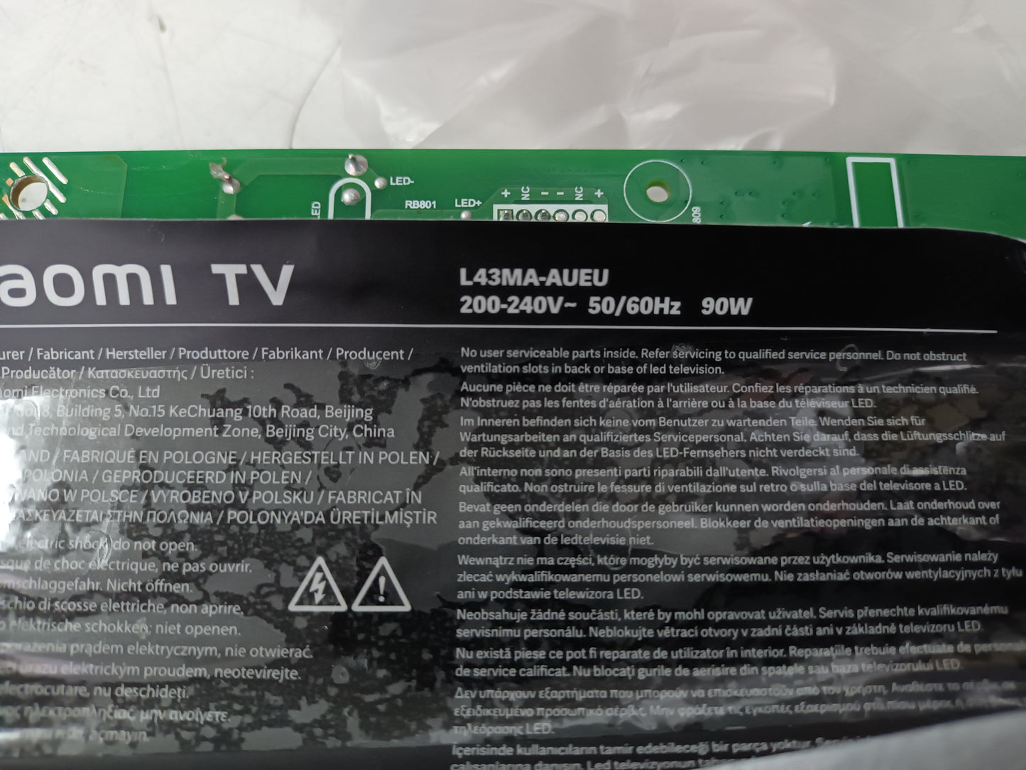 XIAOMI L43MA-AUEU, componentes, nuevo (ref-49)