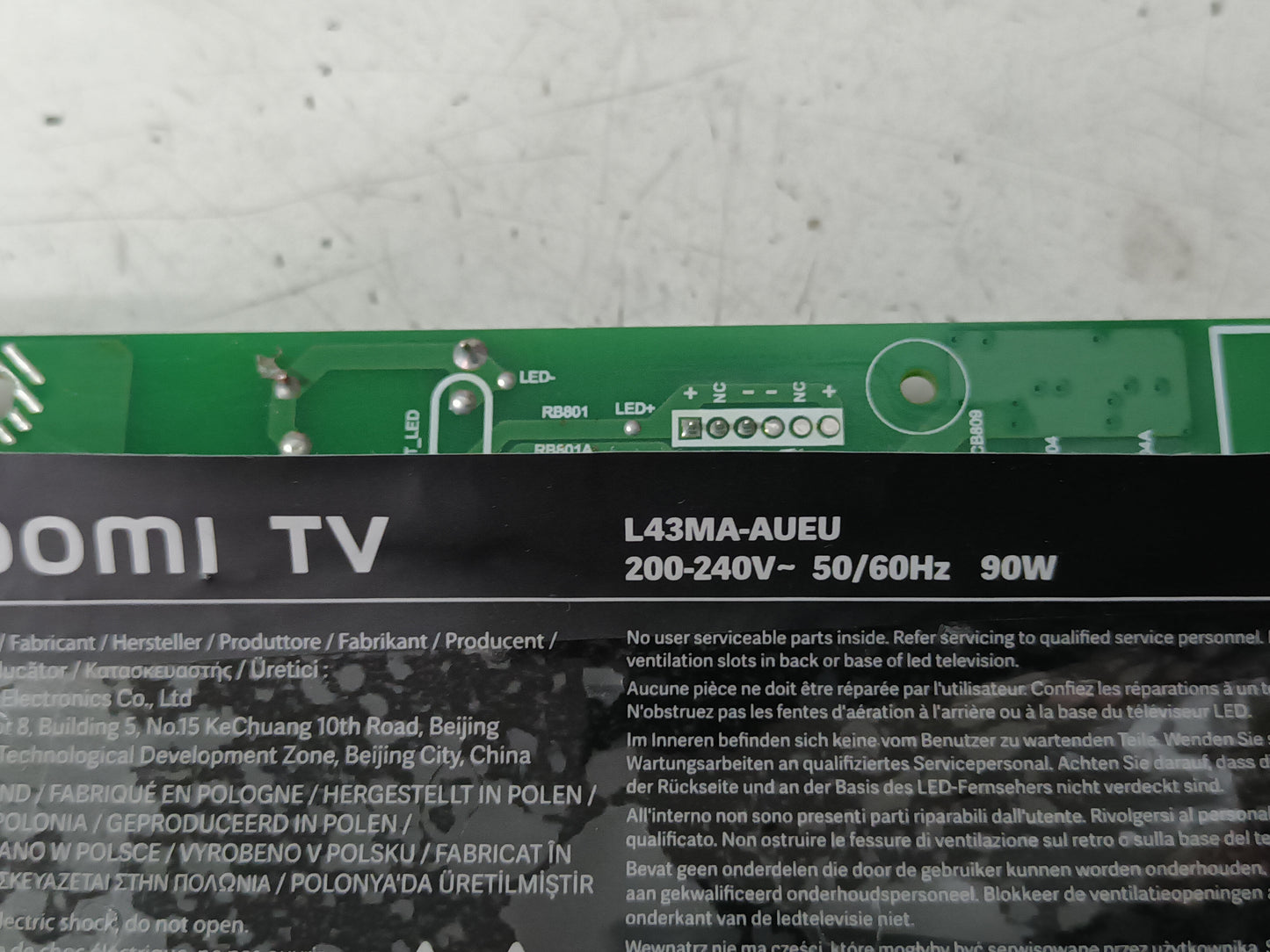 KIT 3 tiras de retroiluminación de tv XIAOMI L43MA-AUEU,