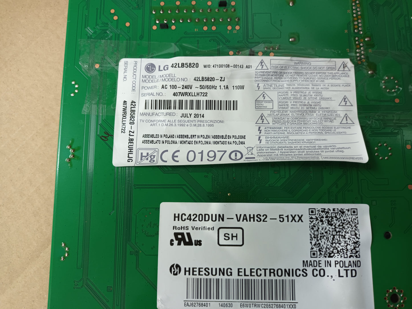 LG42LB5820, COMPONENTES TV LG, (ref-52)