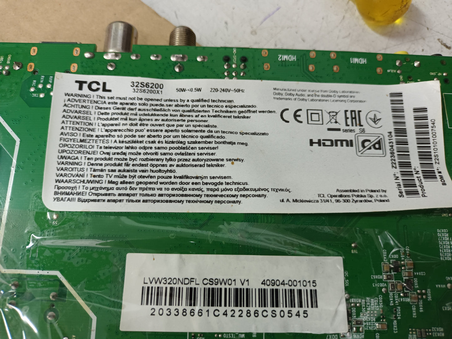 TCL 32S6200, componentes, (ref-62)