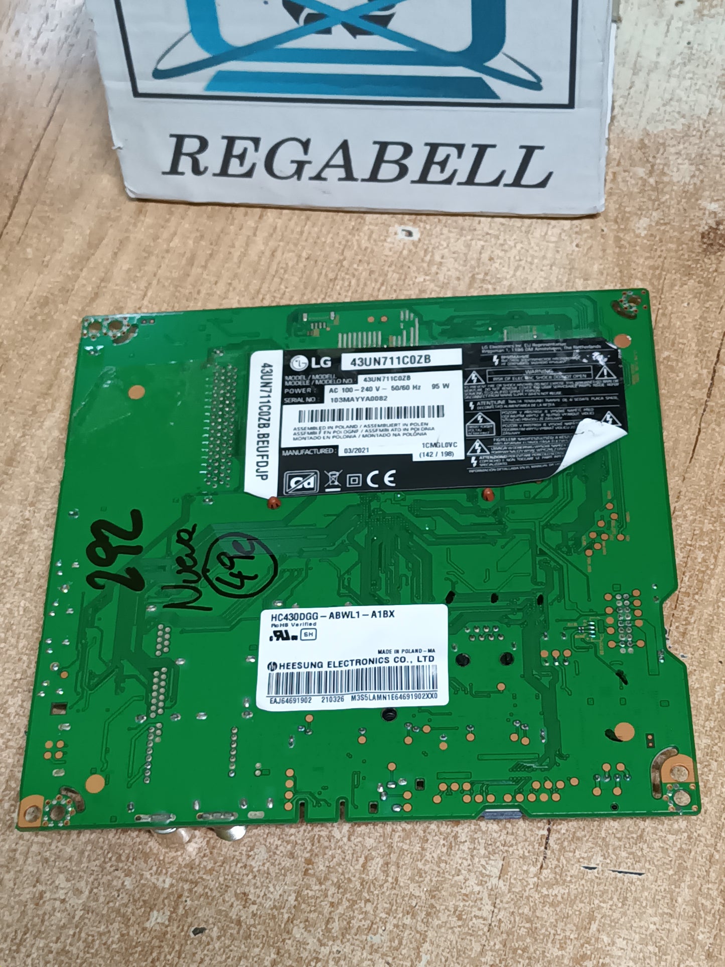 PLACA MAIN, EAX69083603(1.0), EBT66481403, de TV LG43UN711C0ZB, NUEVA SIN USAR