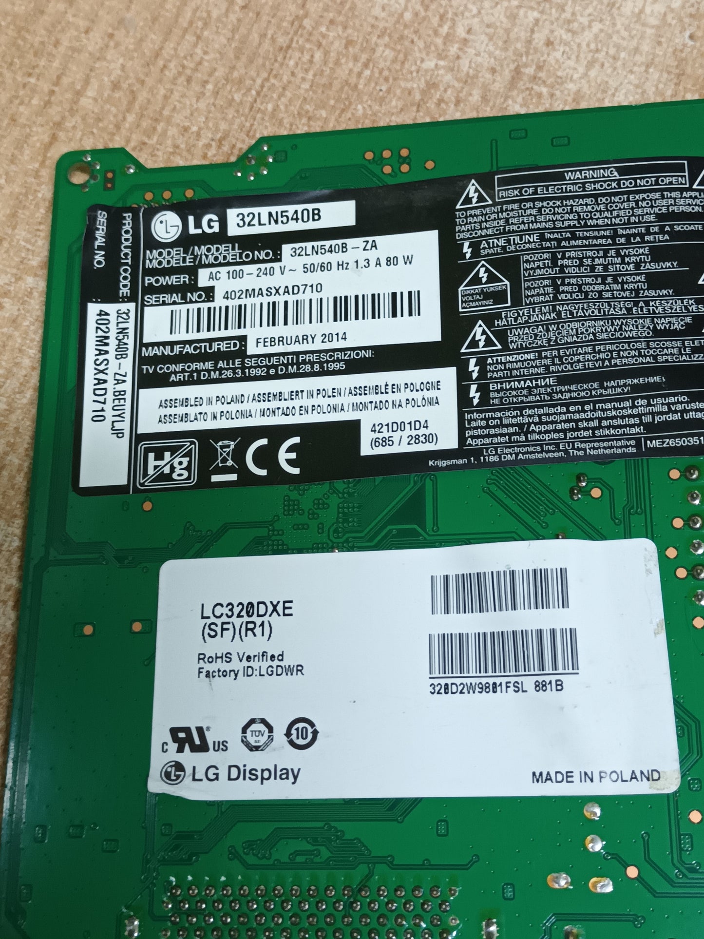 PLACA MAIN, EAX69083603(1.0), EBT66528203, de tv LG55UN73006LA, NUEVA SIN USAR,