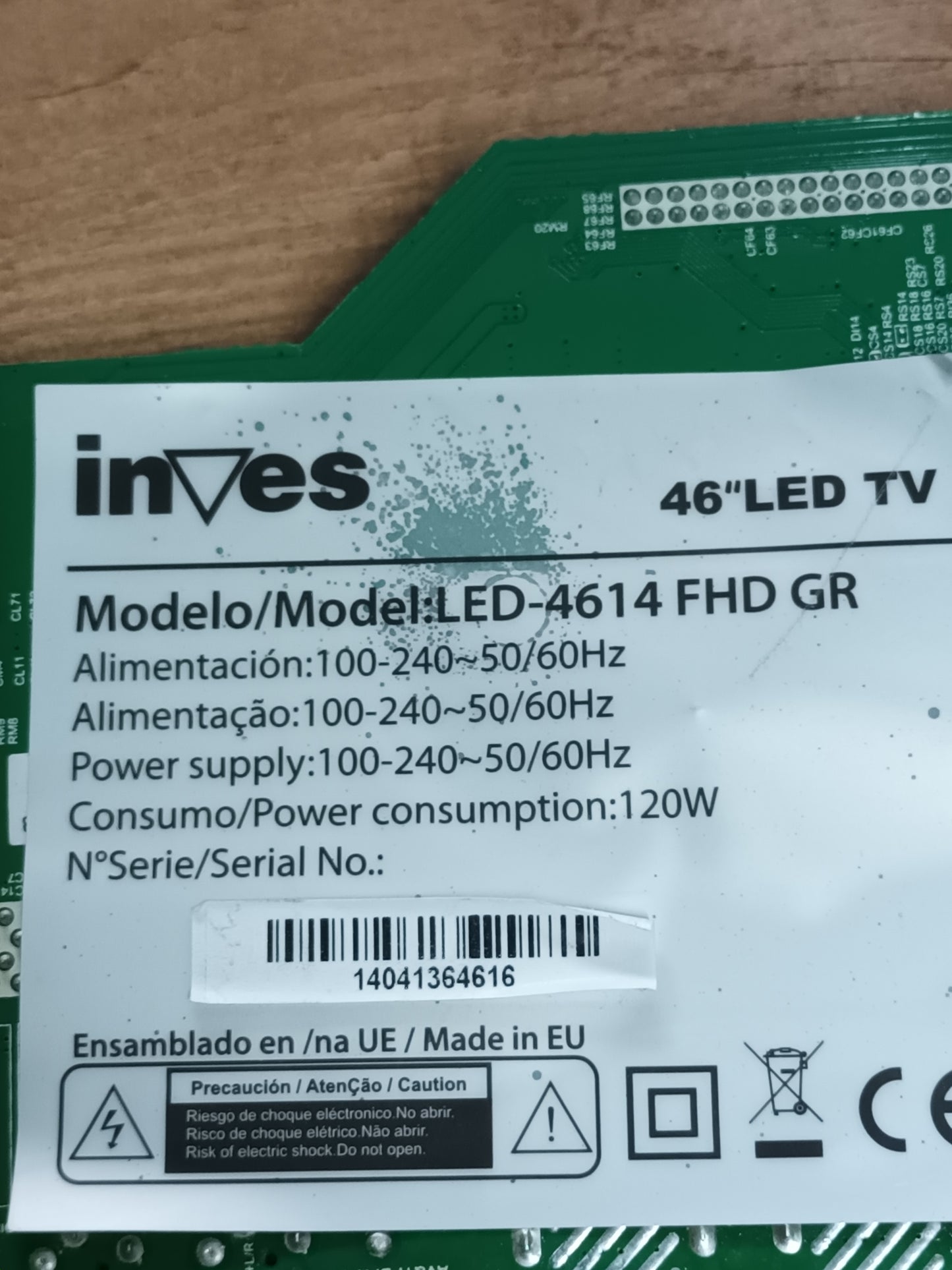 HKL-460101, de televisión INVES LED-4614FHD GR,