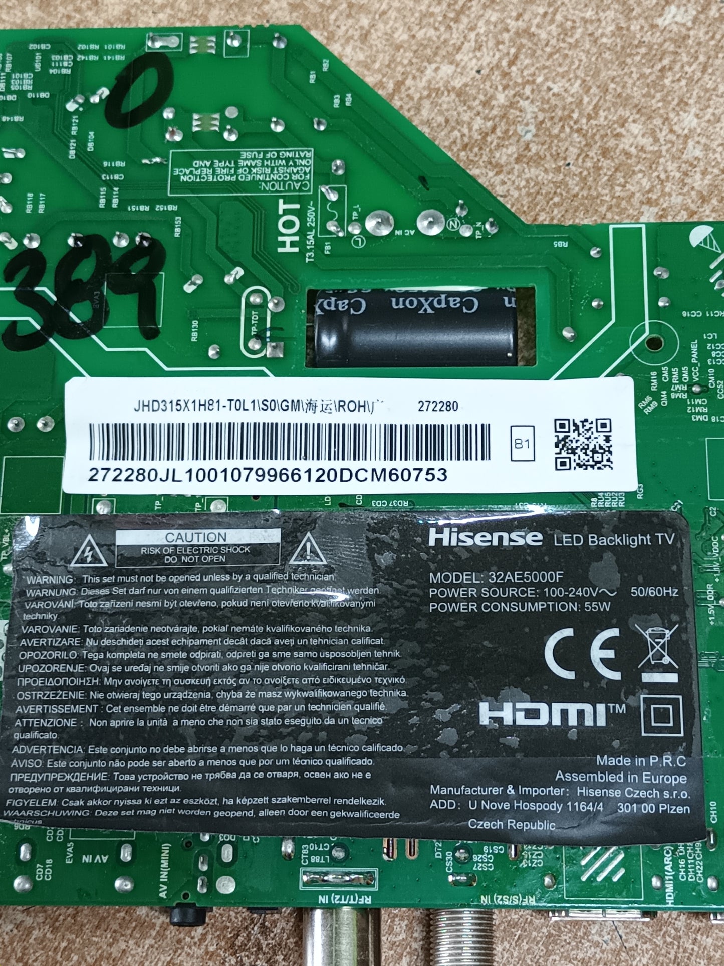 TP.MS.3663T.PB708, de HISENSE 32A5000F,