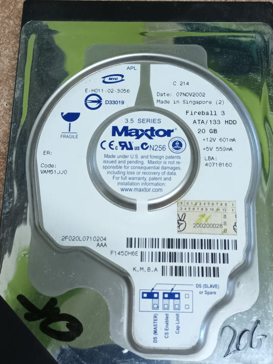 maxtor 20gb, 3.5 ide vintage