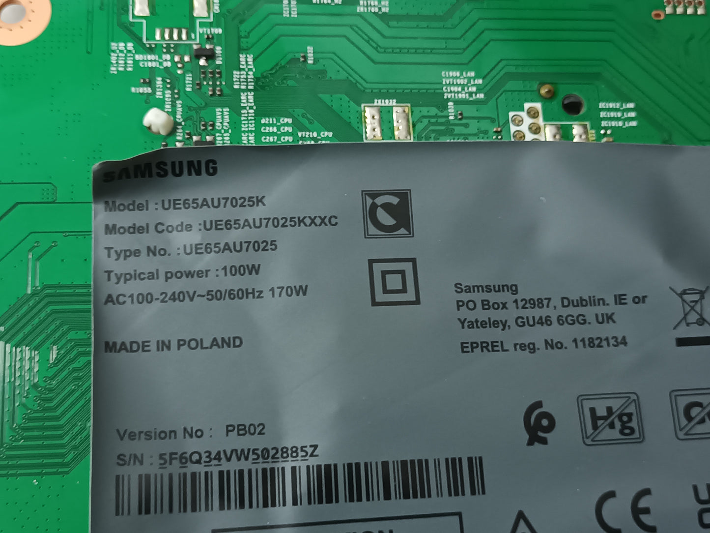 SAMSUNG UE65AU7025K, COMPONENTES (ref-64)