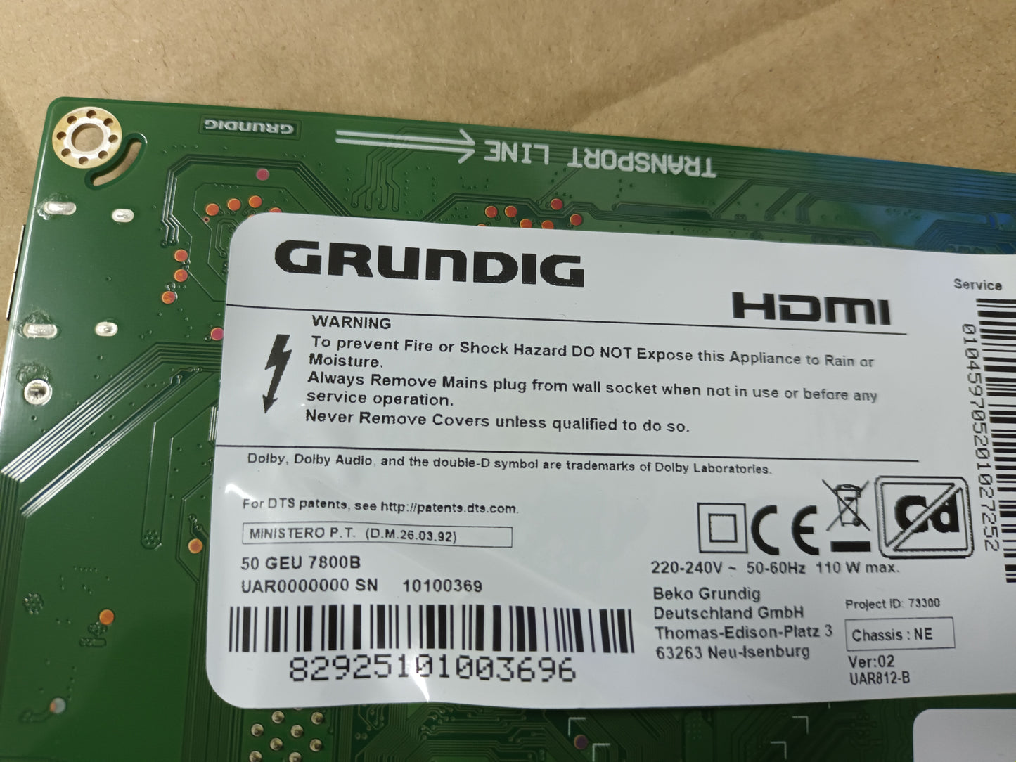GRUNDIG 50GEU7800B, componentes, (ref-65)