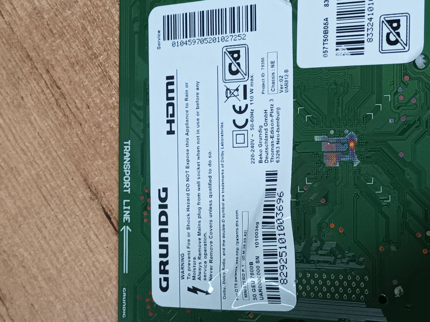PLACA T-COM, CC500PV5D 4K, de TV GRUNDIG 50GEU7800B,