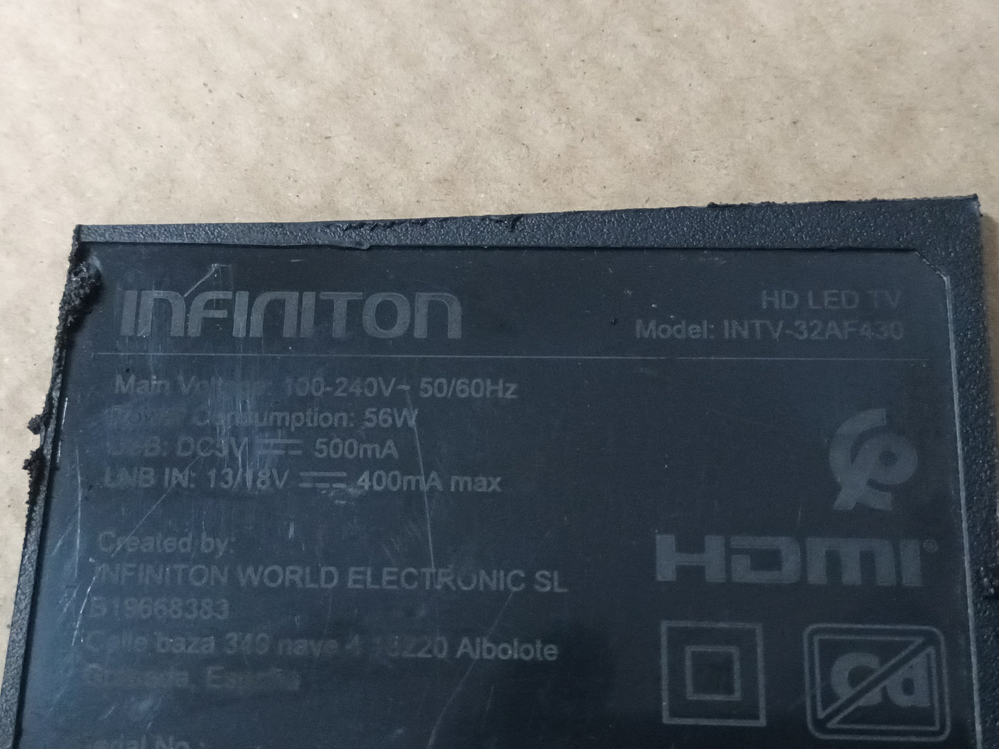 INFINITON INTV 32AF43, KIT TIRAS LED (ref,32)